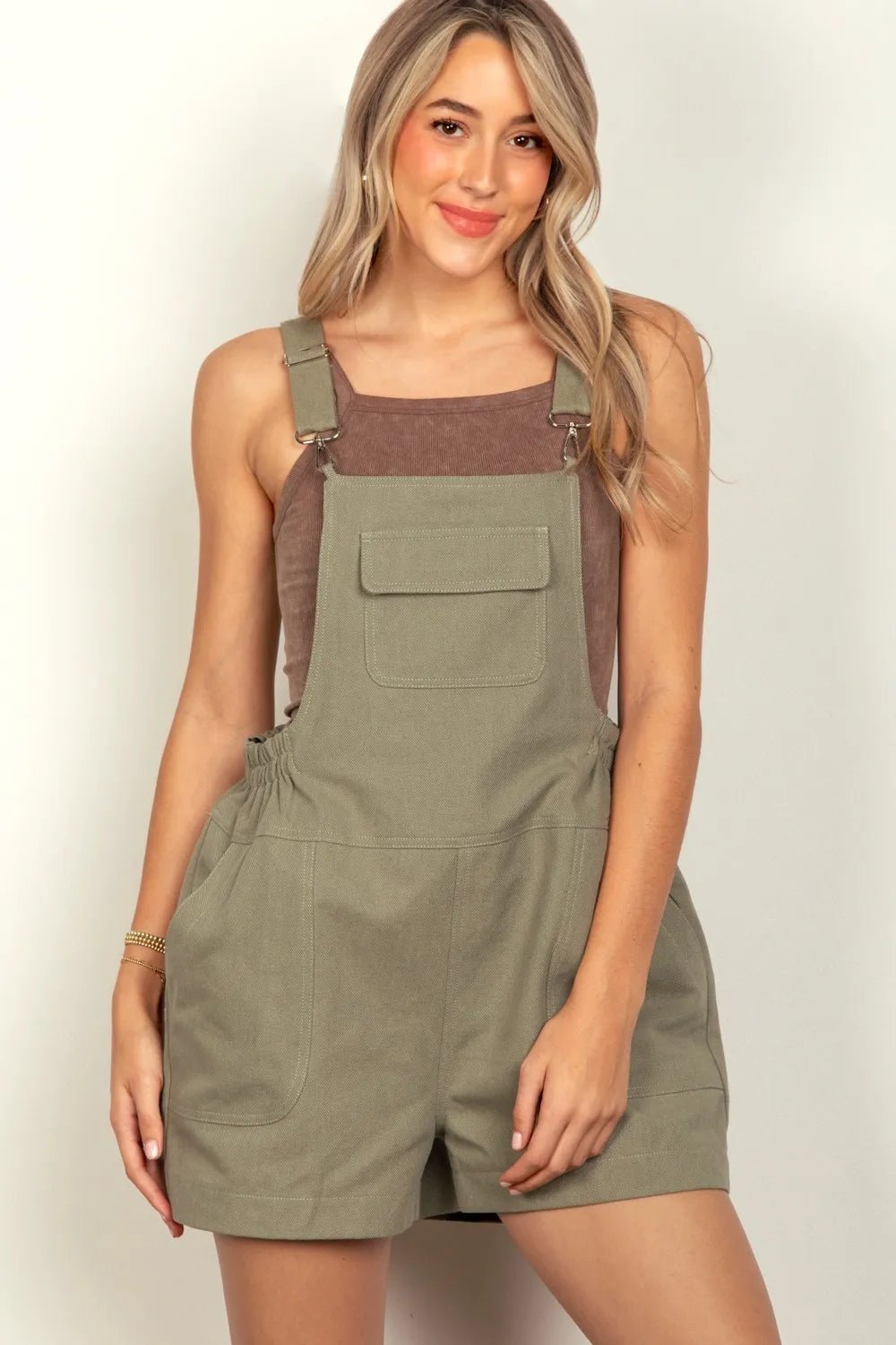VERY J Adjustable Suspender Overalls with Pockets - Salty Season LLC