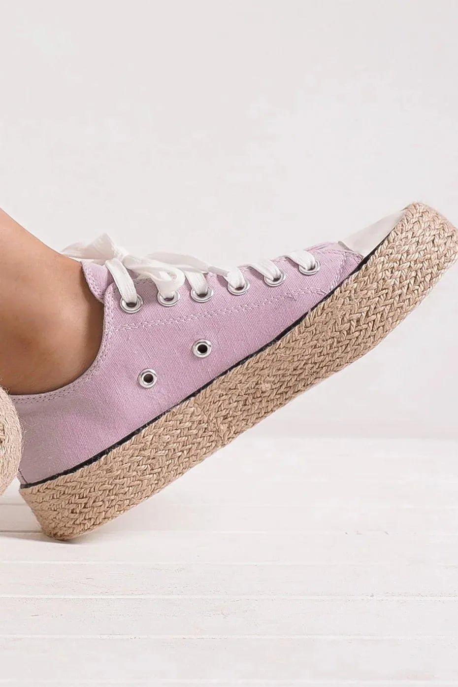 Beast Fashion Lace Up Woven Espadrille Sole Sneakers - Salty Season LLC
