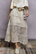 POL Floral Embroidered Tiered Crochet Skirt - Salty Season LLC