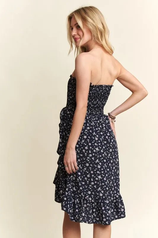 ADORA Smocked Floral Tube Dress with Pockets - Salty Season LLC