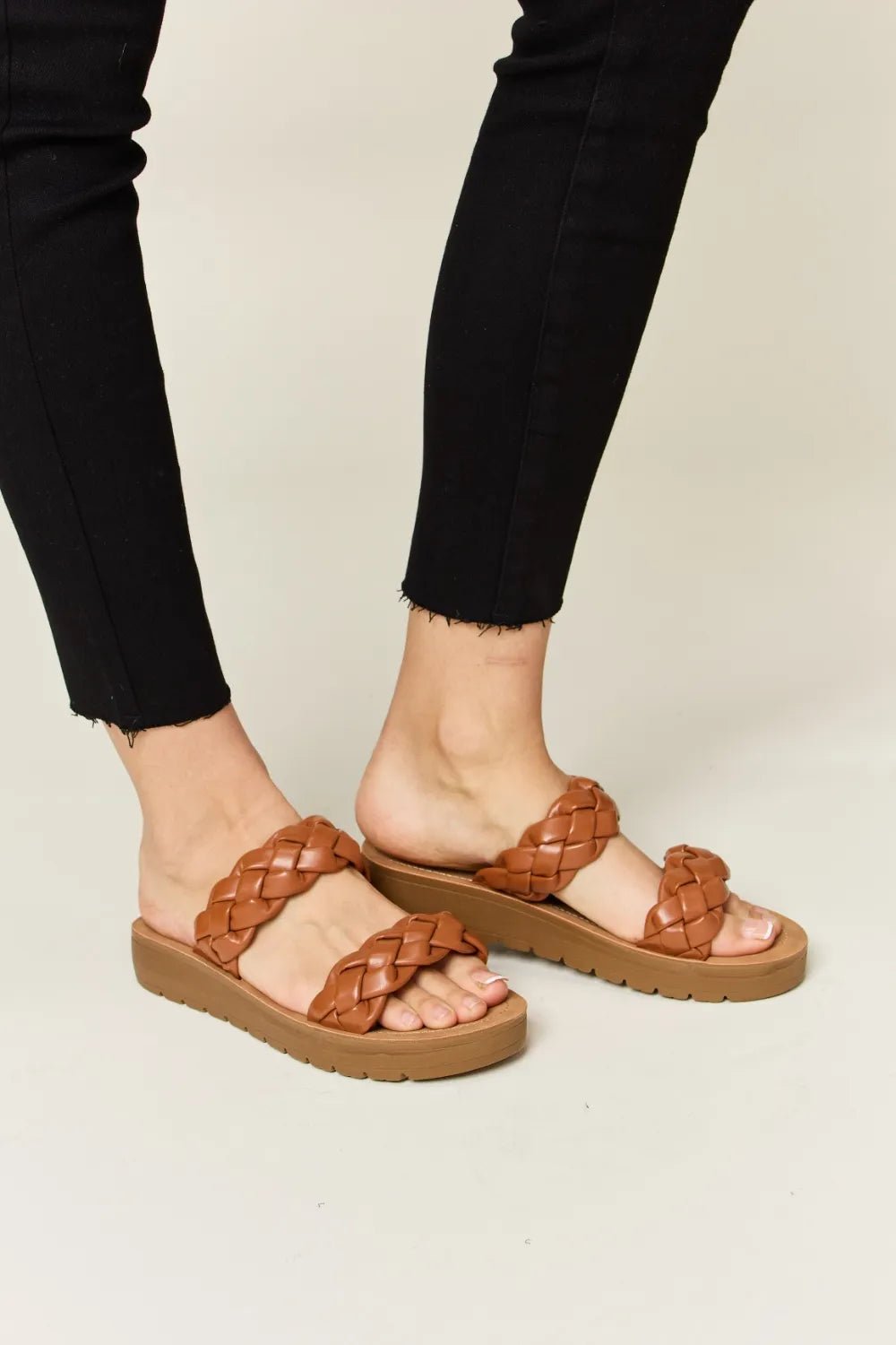 WILD DIVA Woven Dual Band Platform Sandals - Salty Season LLC