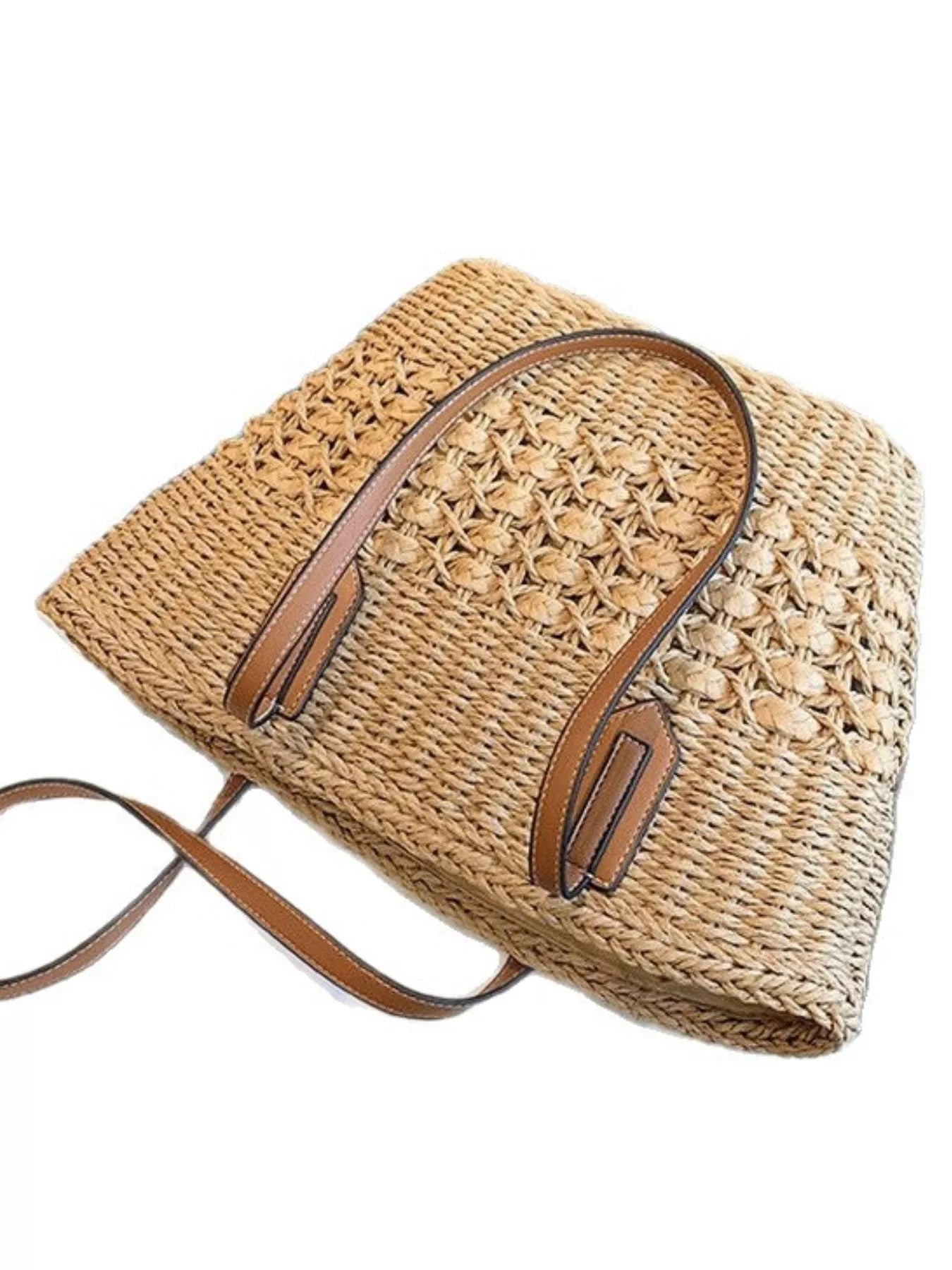 Straw Shoulder Bag - Handwoven Summer Purse - Salty Season LLC