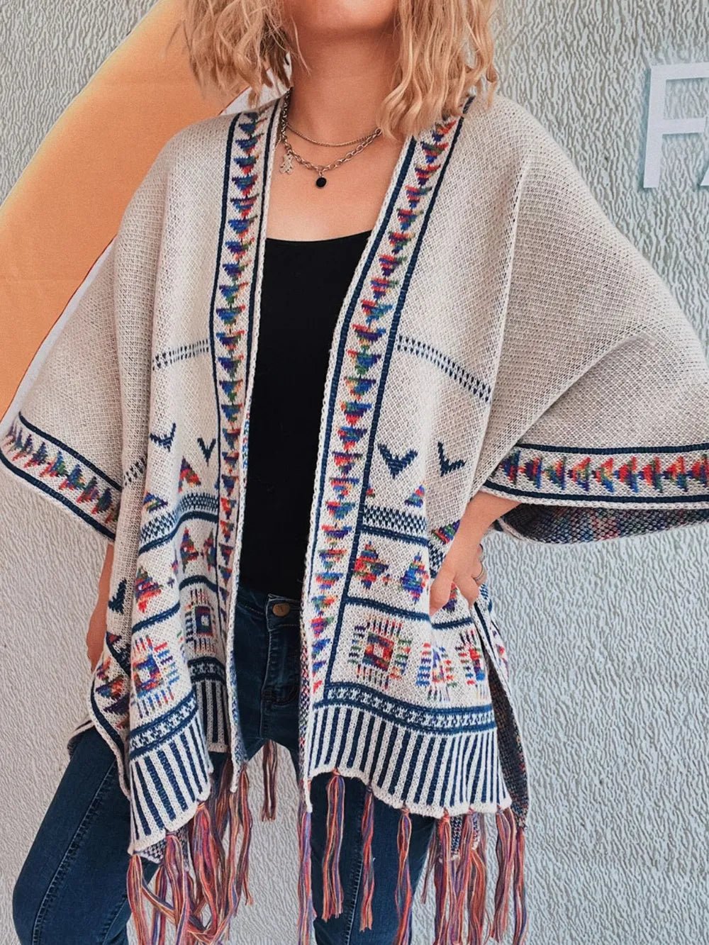 Fringe Open Front Cardigan - Salty Season LLC