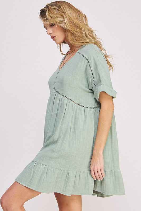 sage green short dress