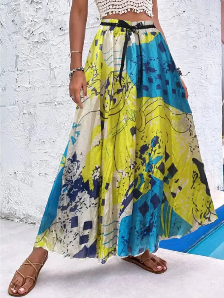 Bohemian Print A-Line Beach Dress for Women - Salty Season LLC