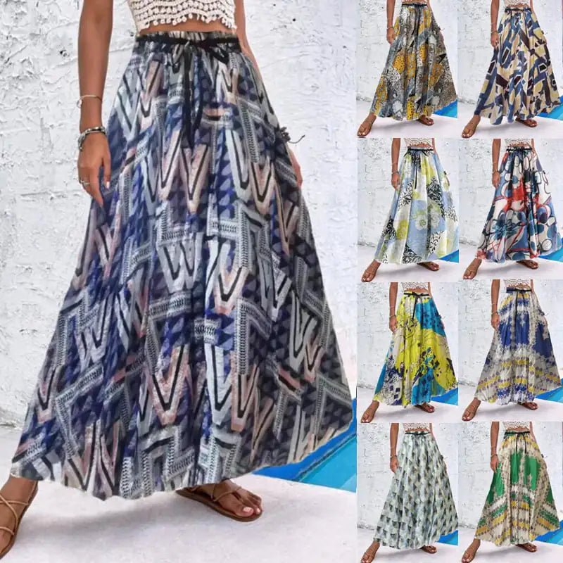 Bohemian Print A-Line Beach Dress for Women - Salty Season LLC
