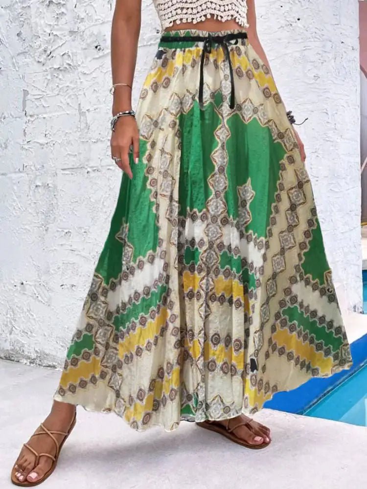 Bohemian Print A-Line Beach Dress for Women - Salty Season LLC